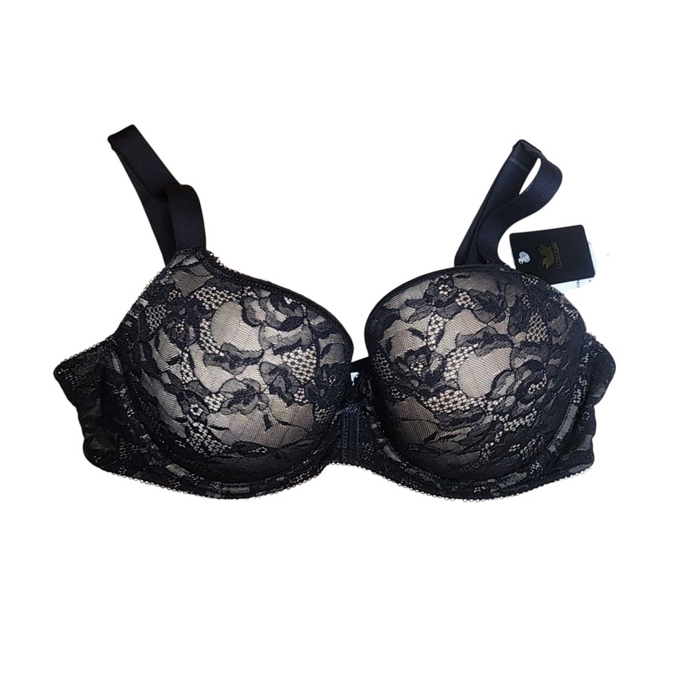 Wacoal 853201‎ Underwire Lined Lace Finesse Contour T-shirt Bra 38D Black